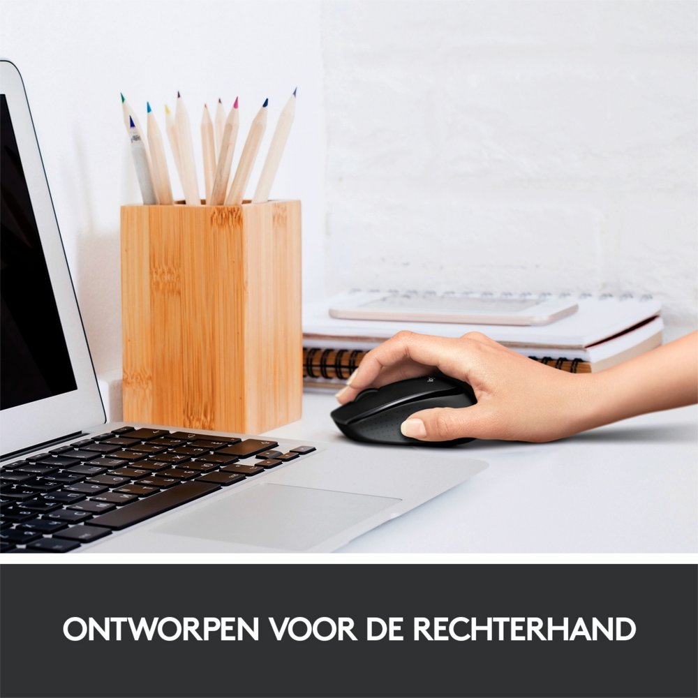Logitech M330 Silent | Draadloze Muis | Rechtshandig | RF | 1000 DPI | Zwart - Matmuis - Matmuis