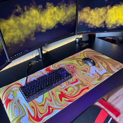 XXL Muismat | Liquid Abstract Gold Impact - Matmuis