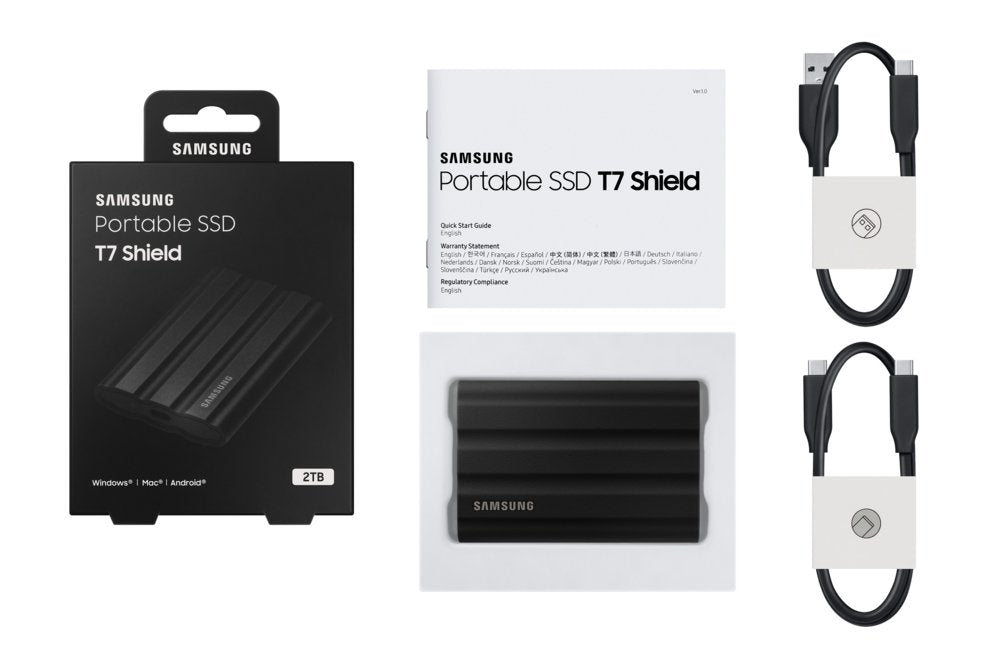 Samsung T7 Shield | Externe SSD | 2TB | USB 3.2 Gen2 | 1.050MB/s Lezen | 1.000MB/s Schrijven | Zwart - Matmuis - Matmuis