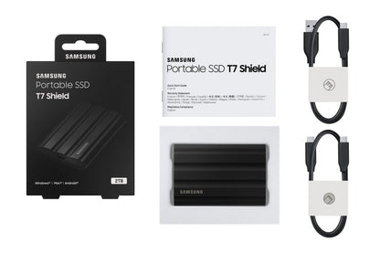 Samsung T7 Shield | Externe SSD | 2TB | USB 3.2 Gen2 | 1.050MB/s Lezen | 1.000MB/s Schrijven | Zwart - Matmuis - Matmuis