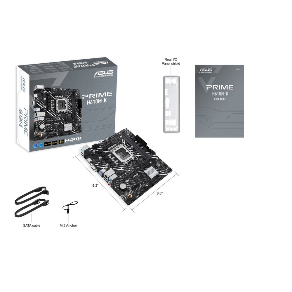 ASUS Prime H610M-K | Socket LGA 1700 | Intel H610 | 2xDDR5 | Micro-ATX | Moederbord - Matmuis - Matmuis