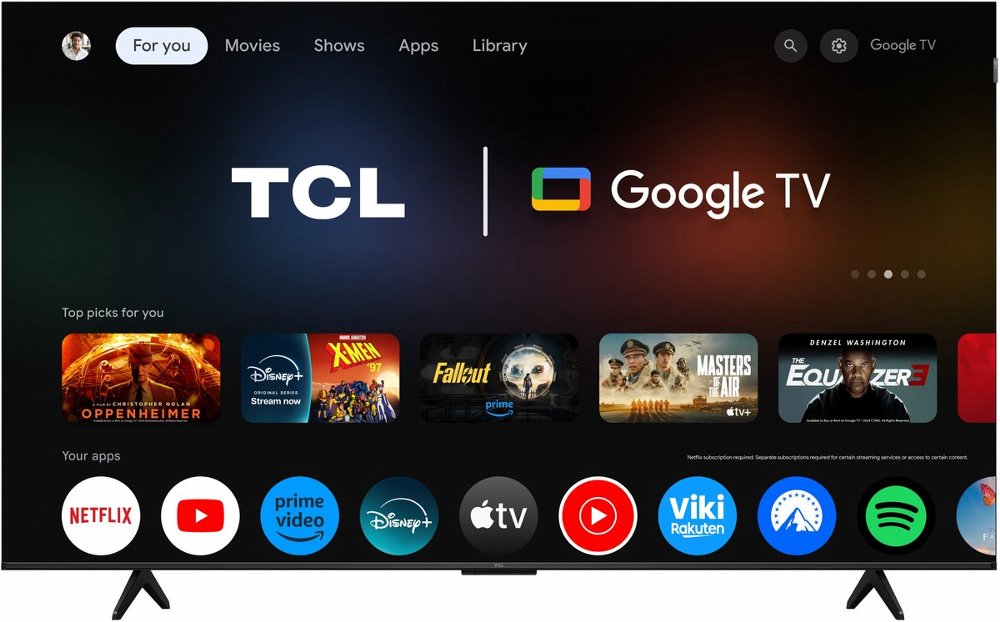 TCL 65P71K 65" | 4K QLED Smart TV | Google TV | Dolby Vision | Zwart