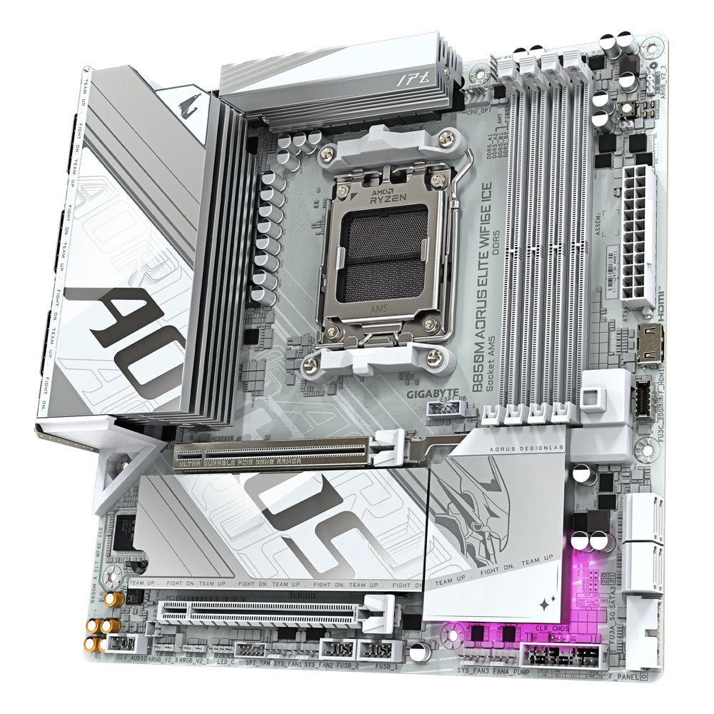 Gigabyte B850M AORUS ELITE WIFI6E ICE | Socket AM5 | AMD B850 | 4xDDR5 | Micro ATX | Moederbord - Matmuis - Matmuis