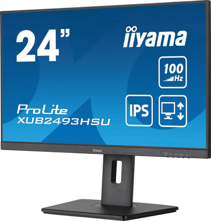 Iiyama ProLite XUB2493HSU-B6 24'' | 1920x1080 IPS | 100Hz | AdaptiveSync | USB-Hub | In hoogte verstelbaar | Full HD Monitor