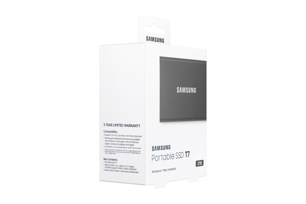 Samsung T7 | Externe SSD | 2TB | USB 3.2 Gen 2 | 1.050MB/s | Grijs | Compact & Snel - Matmuis - Matmuis