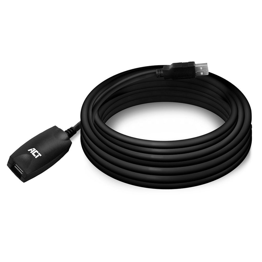 ACT AC6005 | USB 2.0 Signaalversterker | USB-A naar USB-A | 5m | Zwart - Matmuis - Matmuis