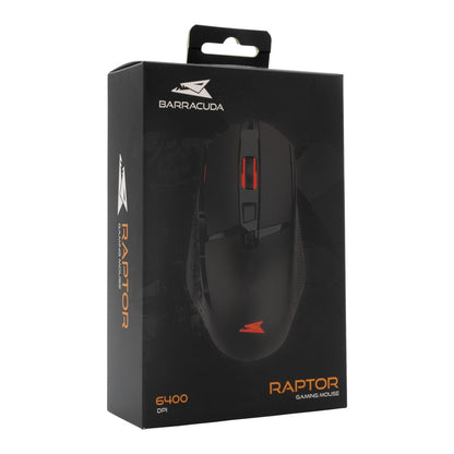Baracuda RAPTOR RGB | Bedrade Gaming Muis | USB-A | 6400 DPI | Zwart - Matmuis