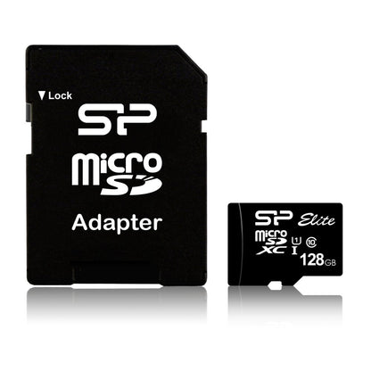Silicon Power Elite | MicroSDXC | 128GB | Class 10 | UHS-I U1 | Tot 85MB/s | Inclusief SD-adapter | Zwart - Matmuis