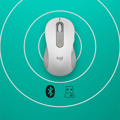 Logitech Signature M650 | Draadloze Muis | Linkshandig | RF + Bluetooth | 2000 DPI | Wit - Matmuis - Matmuis