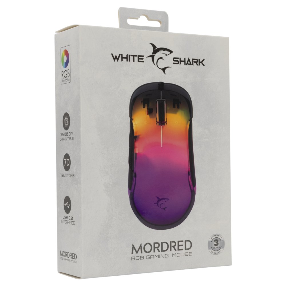 White Shark Mordred-B | Gaming Muis | 825 Chipset | RGB Verlichting | 12.800 DPI - Matmuis - Matmuis
