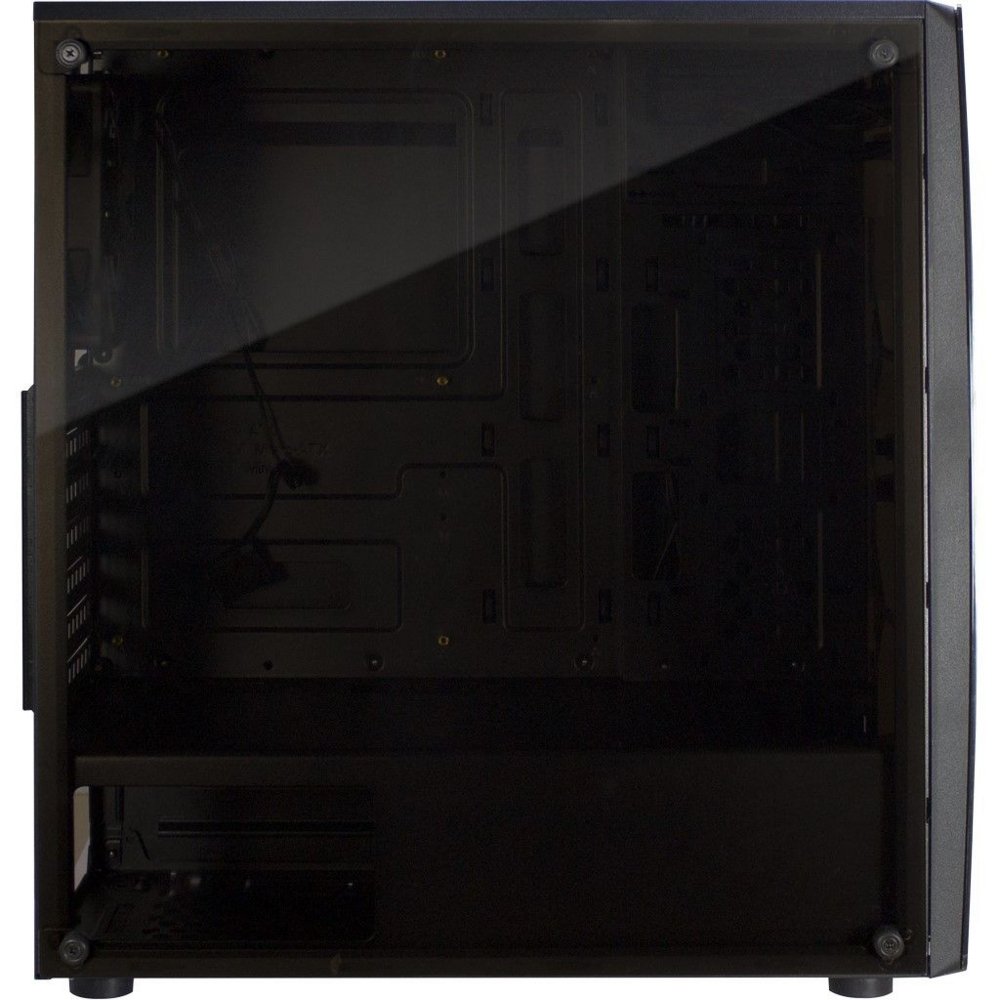 Inter-Tech Thunder Blue Light | Midi Tower Case | Zwart - Matmuis