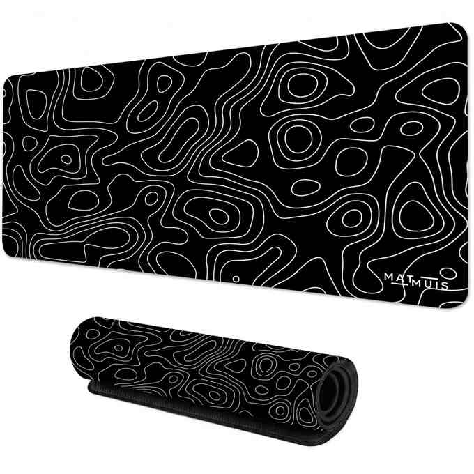 XXL Muismat | Topo Vector Black - Matmuis
