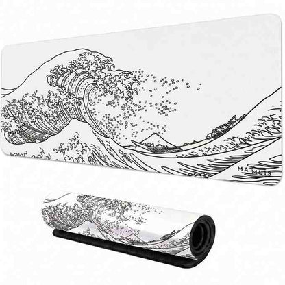 XXL Muismat | Wave Trace White - Matmuis