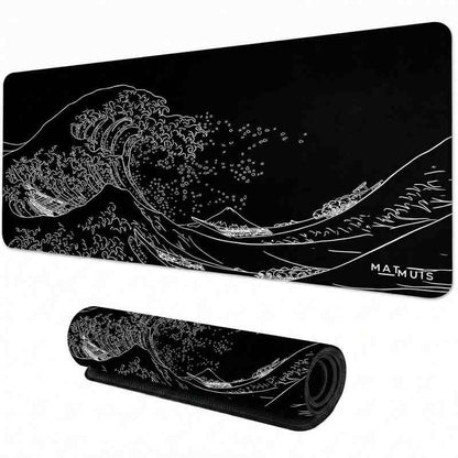 XXL Muismat | Wave Trace Black - Matmuis