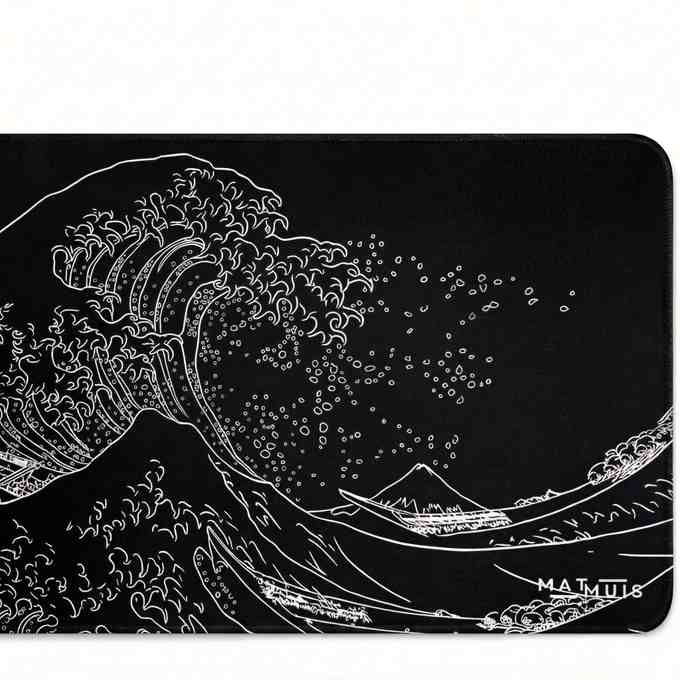 XXL Muismat | Wave Trace Black - Matmuis