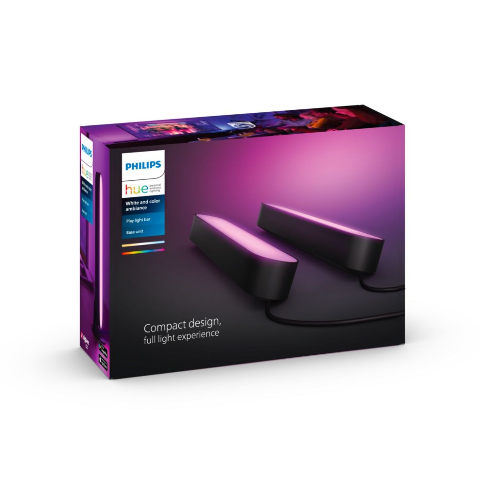 Philips Hue Play | Lichtbalk Dubbelpack | EU/UK Stekker | RGB | Bluetooth & Zigbee | Zwart - Matmuis - Matmuis
