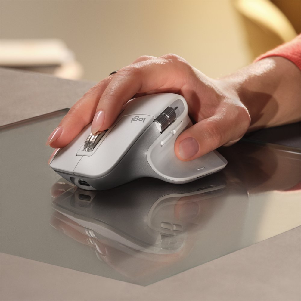 Logitech MX Master 3S | Draadloze Muis | RF-Draadloos + Bluetooth | 8000 DPI | Zilver/Wit - Matmuis - Matmuis