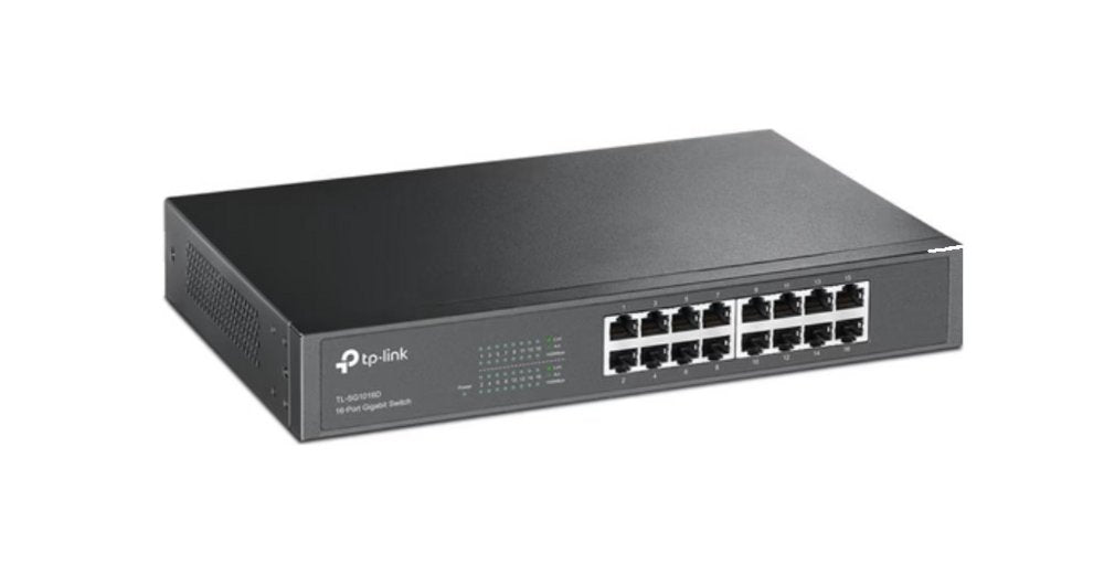 TP-Link TL-SF1016 | 16-poorts Fast Ethernet Switch (10/100 Mbps) | Unmanaged | 1U Rackmount | Zwart - Matmuis