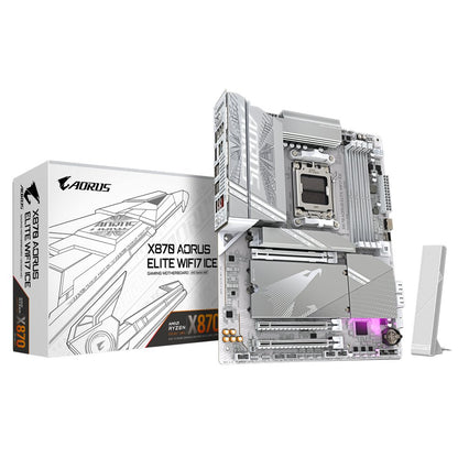 Gigabyte X870 AORUS ELITE WIFI7 ICE | Socket AM5 | AMD X870 | 4xDDR5 | ATX | Moederbord - Matmuis