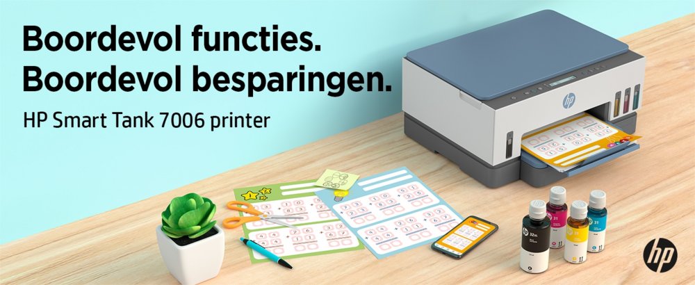 HP Smart Tank 7006 | All-in-One Inkjetprinter | 4800 x 1200 DPI | Wi-Fi | Kleur - Matmuis - Matmuis