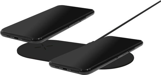 Mobiparts Dual Fast Wireless Charging Pad | Draadloze Oplader 10W Qi | Zwart