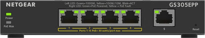 GS305EPP-100PES | 5-poorts Gigabit Smart Managed Plus PoE+ Switch | 120W PoE-vermogen | VLAN/QoS | Webbeheer - Matmuis