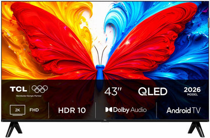 TCL 43S5L 43" | Full HD QLED Smart TV | Android TV | HDR10 | Zwart