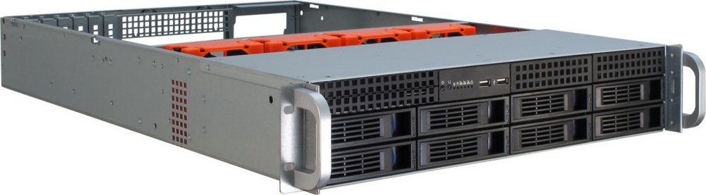 Inter-Tech IPC 2U-2408 Rack Zwart, Roestvrijstaal - Matmuis