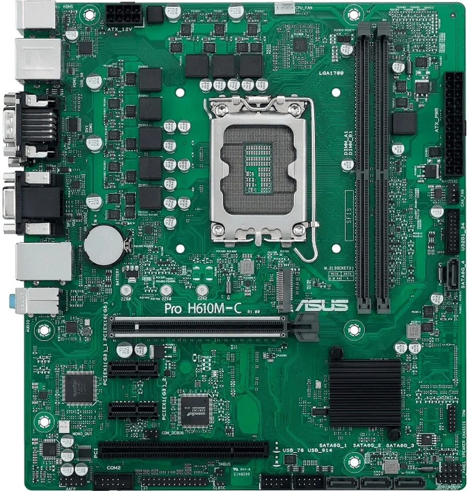 ASUS Pro H610M-C-CSM | Socket LGA 1700 | Intel H610 | 2xDDR5 | Micro-ATX | Moederbord - Matmuis - Matmuis