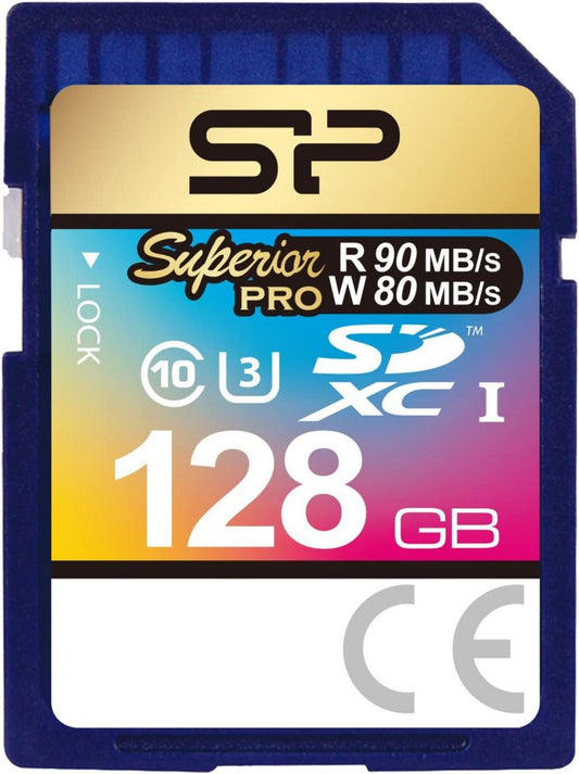 Silicon Power Superior Pro | SDXC | 128GB | Class 10 | UHS-I U3 - Matmuis