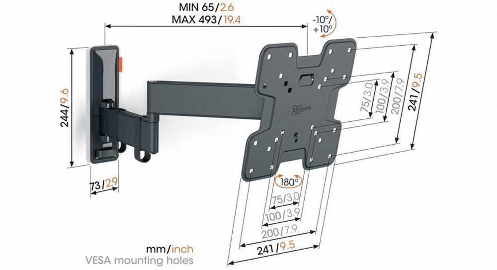 Vogel's Comfort TVM3245 | Draai- en kantelbare TV-beugel | 19-43
