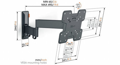 Vogel's Comfort TVM3245 | Draai- en kantelbare TV-beugel | 19-43" | max 15kg | VESA 400x400 - Matmuis