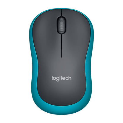 Logitech M185 | Draadloze Muis | Links- en Rechtshandig | RF | 1000 DPI | Zwart/Blauw - Matmuis - Matmuis