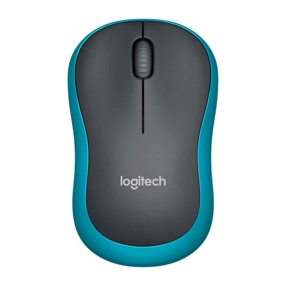 Logitech M185 | Draadloze Muis | Links- en Rechtshandig | RF | 1000 DPI | Zwart/Blauw - Matmuis - Matmuis