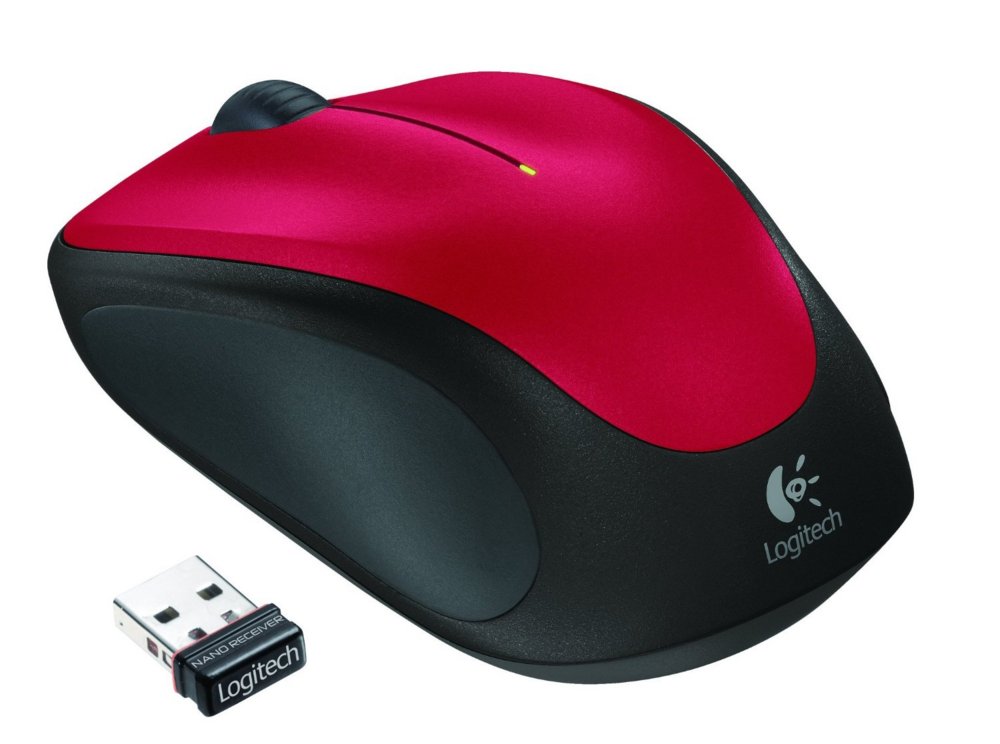 Logitech M235 | Draadloze Muis | Links- en Rechtshandig | RF | 1000 DPI | Rood/Zwart - Matmuis - Matmuis