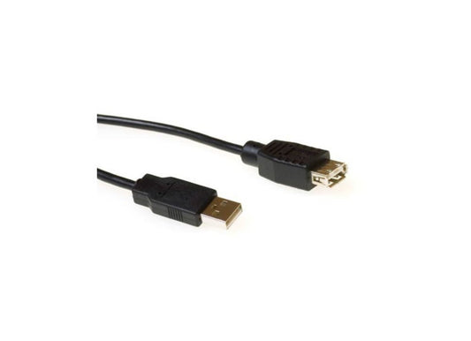 ACT AC3095 | USB 2.0 Verlengkabel | USB-A Male naar USB-A Female | Zwart - Matmuis
