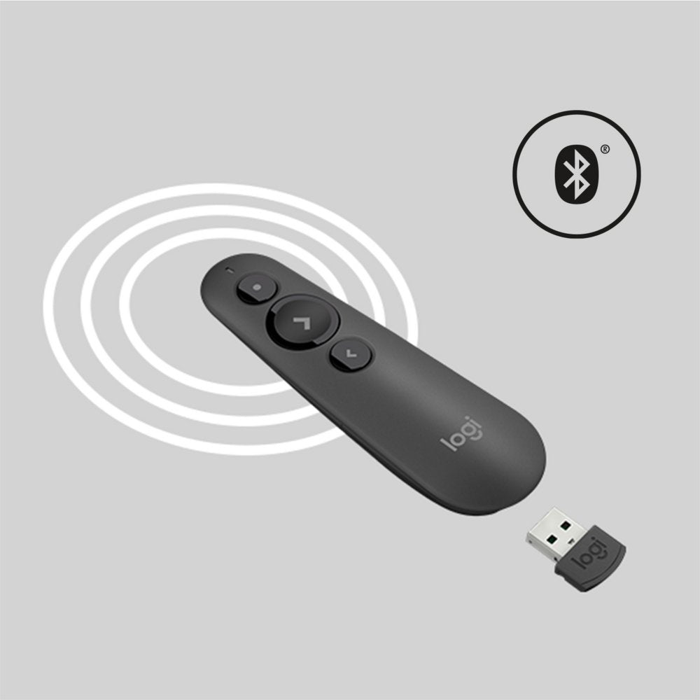 Logitech R500 | Draadloze Presenter | Bluetooth/RF | Grafiet | 20 m Bereik | Rood Laser - Matmuis - Matmuis