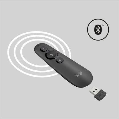 Logitech R500 | Draadloze Presenter | Bluetooth/RF | Grafiet | 20 m Bereik | Rood Laser - Matmuis - Matmuis