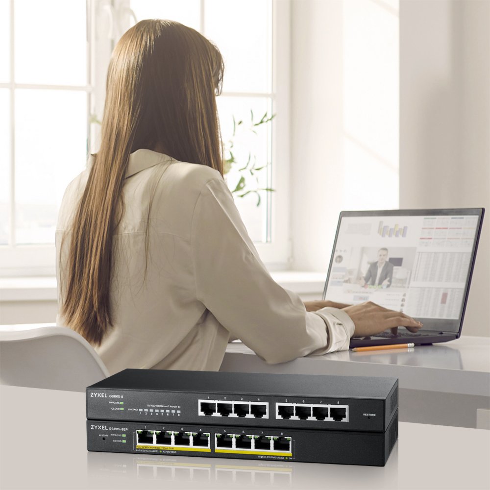 Zyxel GS1915-8 | Managed L2 Switch | 8 Poorten | Gigabit Ethernet - Matmuis