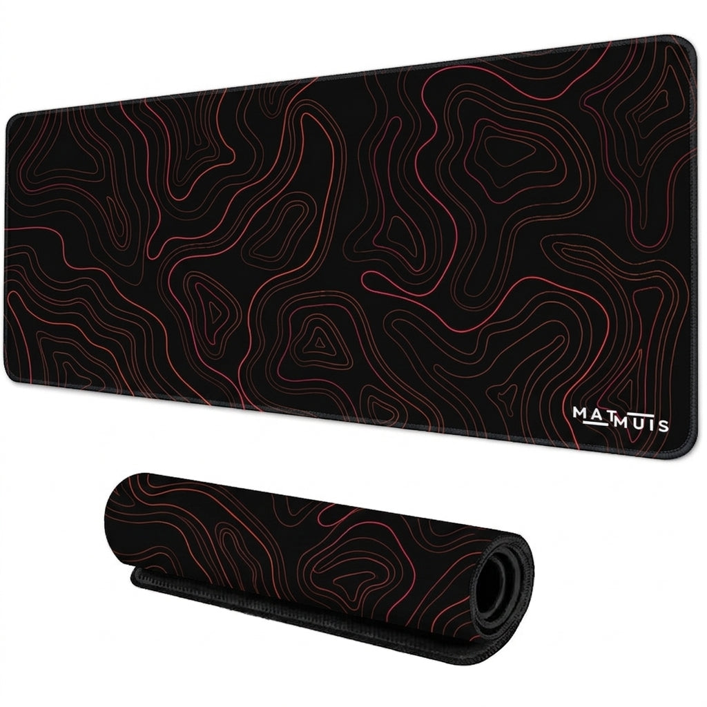 XXL Muismat | Topo Vector Red