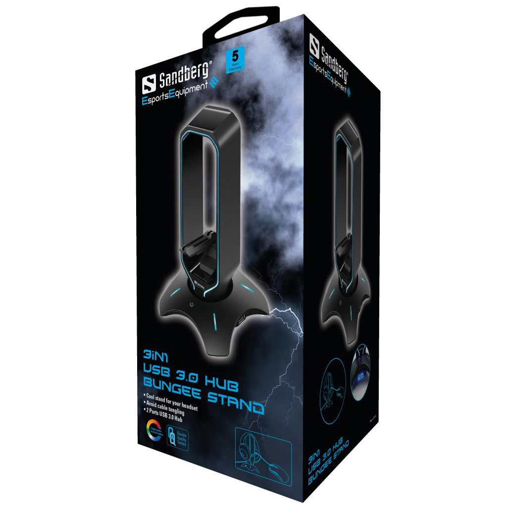 Sandberg 3-in-1 USB 3.0 Hub Mouse Bungee & Koptelefoon Houder