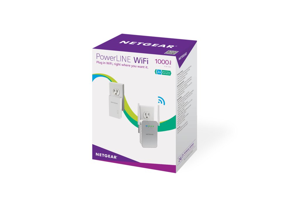 NETGEAR Powerline 1000 | Powerline Adapter | 1000 Mbps | 1x Gigabit Ethernet | Wi-Fi N300 | Wit - Matmuis