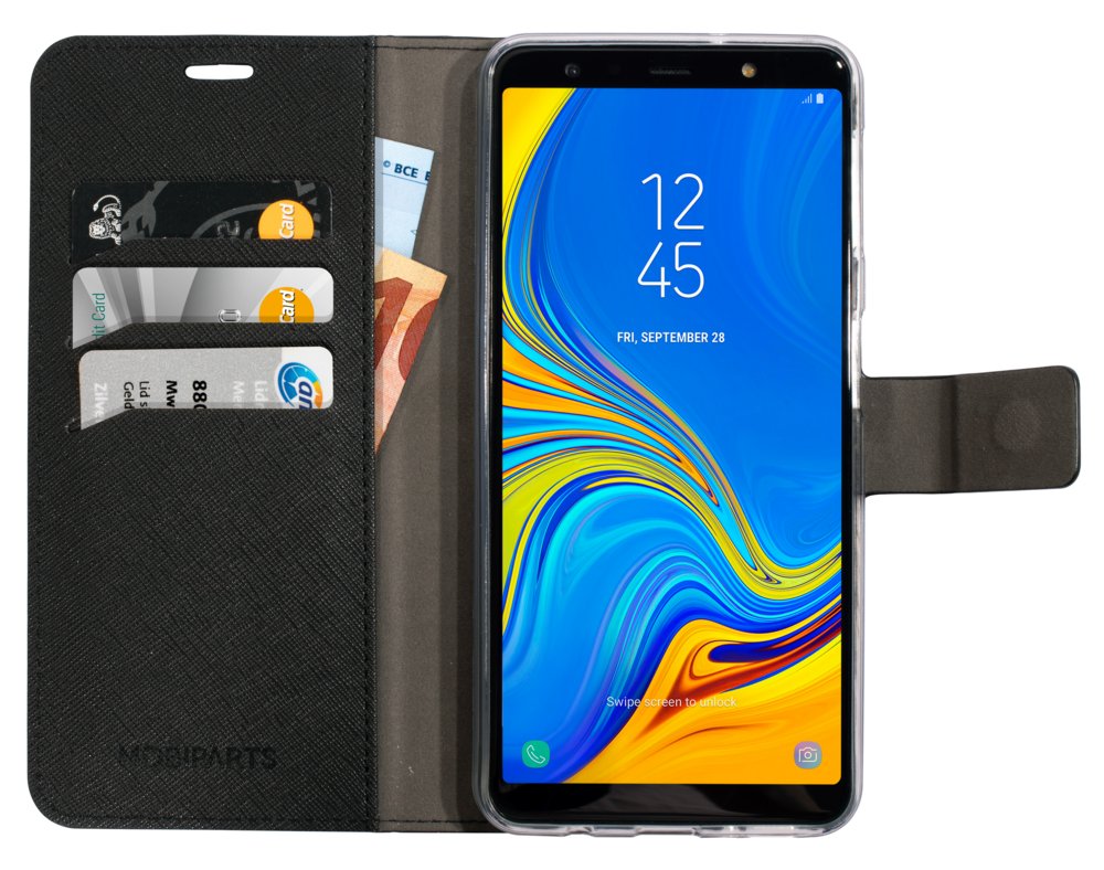 Mobiparts Saffiano Wallet Case | Samsung Galaxy A7 (2018) | Black - Matmuis - Matmuis