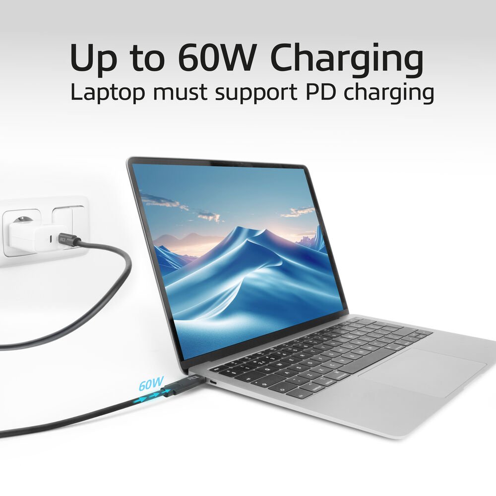 ACT AC7443 | USB 3.2 Kabel | 10Gbps | 60W | USB-C naar USB-C | 3m | Zwart - Matmuis - Matmuis