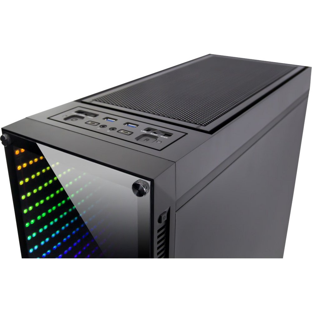 Inter-Tech X-908 Infini2 | Infinity Mirror | Tower Case | USB-C | Zwart - Matmuis