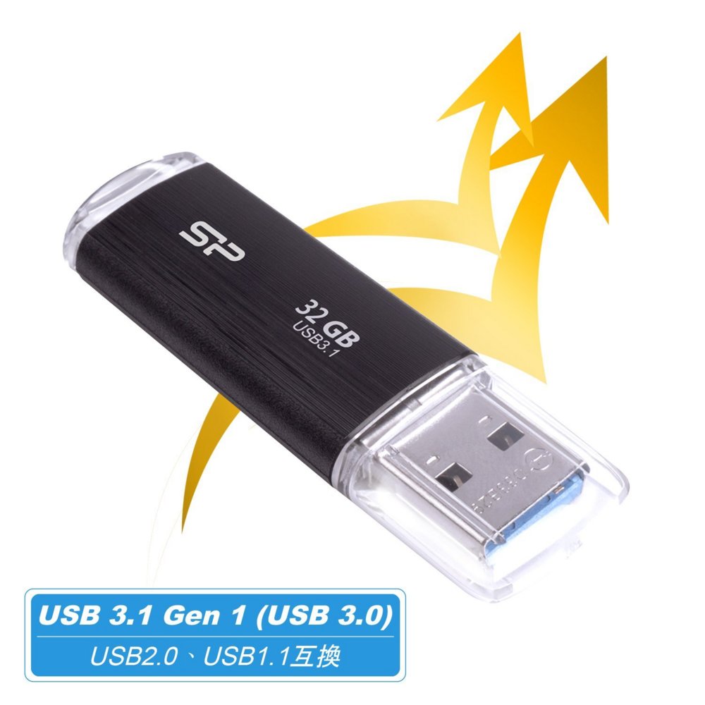 Silicon Power Blaze B02 | 32GB USB-A 3.2 Flash Drive | Zwart - Matmuis
