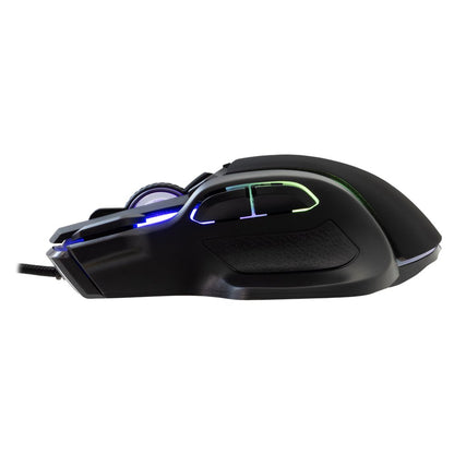 Baracuda PIRANHA RGB | Bedrade Gaming Muis | USB-A | 7200 DPI | Zwart - Matmuis