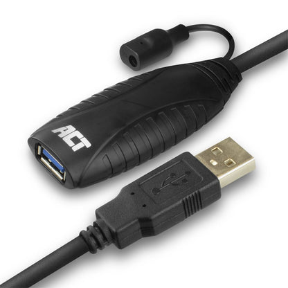 ACT AC6110 | USB 2.0 Booster | 10m | Zwart - Matmuis - Matmuis