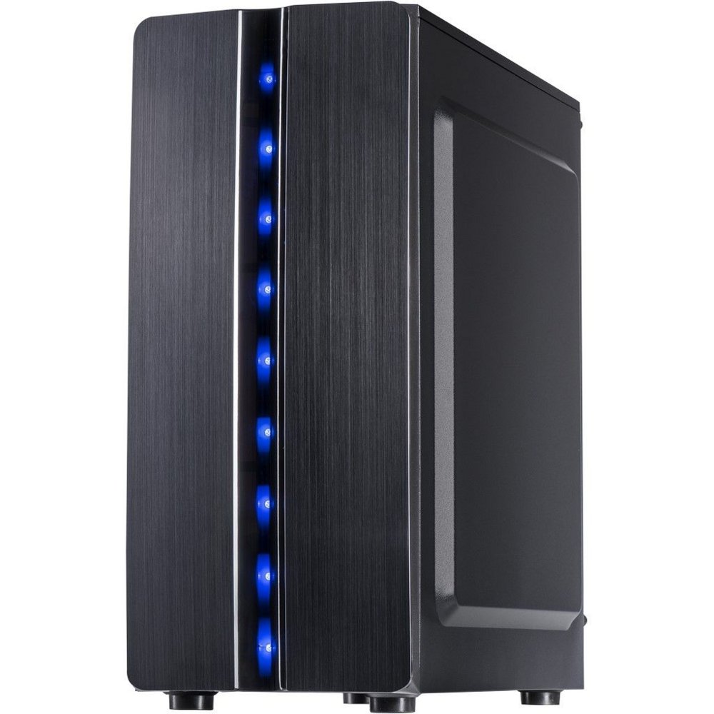 Inter-Tech Thunder Blue Light | Midi Tower Case | Zwart - Matmuis