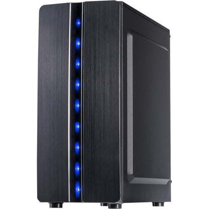 Inter-Tech Thunder Blue Light | Midi Tower Case | Zwart - Matmuis